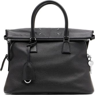 Maison Margiela Black Leather Bag With Chain Shoulder Strap