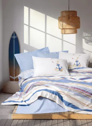 OEM Bigbuy Completo Letto Copripiumino Blu 240x220 Cm