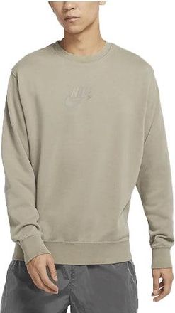 Nike Nsw French Terry Logo Printing Round Neck Pullover Long Sleeves Moon Lime DD4665-087