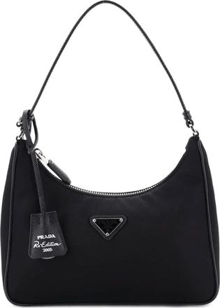 Prada Re-Edition 2005 Tessuto with Saffiano Leather Mini hobo bag - Nero
