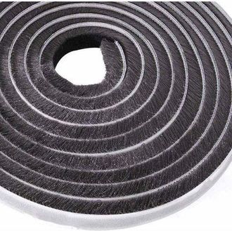 OEM Tira Adhesiva De 10 M Con Cepillo, Resistente Al Viento Y Al Polvo, Para Ventanas Y Puertas M&oacute;viles (9 Mm X 9 Mm, Negra)