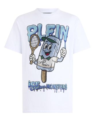 Philipp Plein Round Neck T-Shirt Ice Cream Tennis
