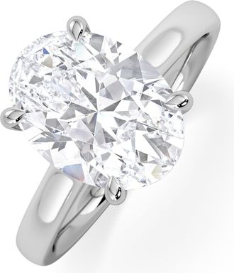 The Diamond Store Amora Oval 3.00ct Hidden Halo Lab Diamond Engagement Ring G/VS1 Set in 18K White Gold
