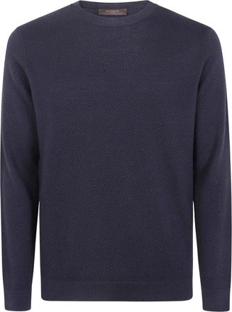 Zanone Giro Ronde Hals Trui - Heren - Ronde hals truien - Blauw - 3XL - Katoen - Truien & Vesten