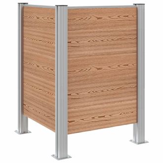 vidaXL Valla De Cubo De Basura Marr&oacute;n 85 X 85 X 115 Cm Aluminio Y Wpc Vidaxl