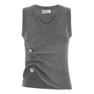 Giuseppe Di Morabito Dames, Truien, Grijs, Maat: XS Wol