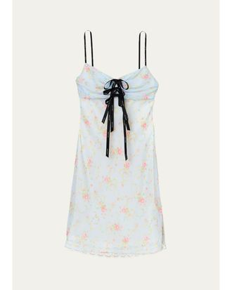 Marc Jacobs Blurred Floral Chiffon Mini Slip Dress