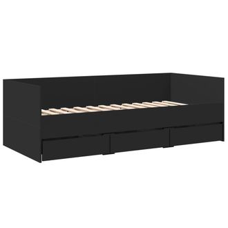 Berkfield Home Versatile Daybed with Drawers without Mattress Black 75x190 cm Sm