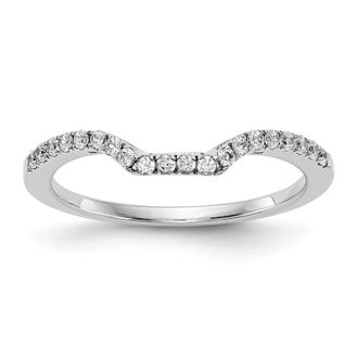 Diamond2Deal 14k White Gold Lab Grown Diamond Wedding Band Ring 1/5Ct Clarity- VS Color- D-E