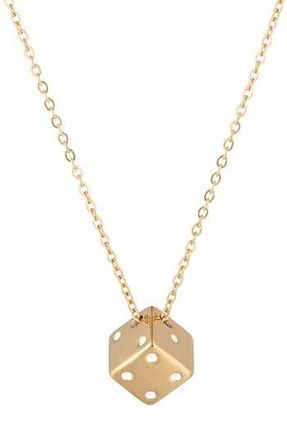 Eye Candy Los Angeles Mens Dice Pendant Necklace in Gold at Nordstrom Rack