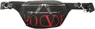 Valentino Pre-owned Nylon Leather Waist Bag - Dames - Vintage Heuptassen - Zwart - ONE Size - Nylon - Vintage