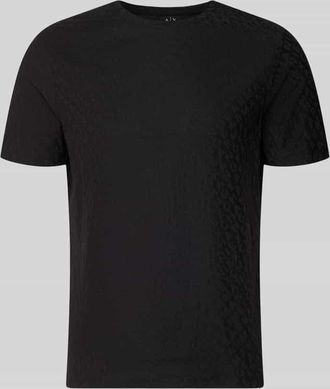 A|X Armani Exchange T-Shirt mit Logo-Muster und Rundhalsausschnitt in Black, Gr&ouml;&szlig;e XXL