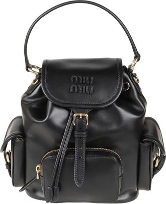 Miu Miu Leren Rugzak - Dames - Rugzakken - Zwart - ONE Size - Leer - Tassen