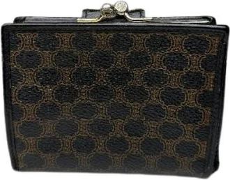 Celine Pre-owned Vintage Triomphe Portemonnee - Dames - Vintage Accessoires - Zwart - ONE Size - Leer - Vintage