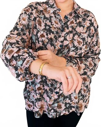 Gilli Sky Collared Button Down In Multicolored Floral
