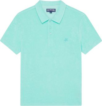 Vilebrequin Men Terry Polo Shirt Solid in Caraibes at Nordstrom, Size X-Large