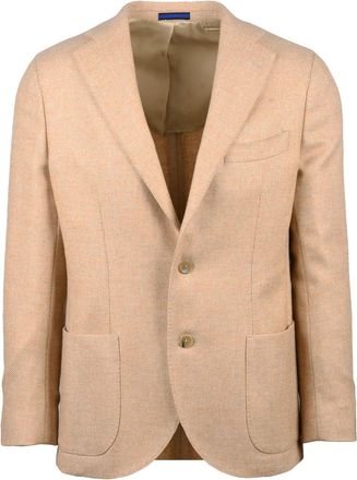 KB Napoli Beige Fitted Jacket In Wool And Cashmere Blend