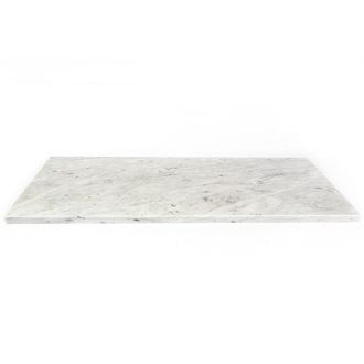 Saniclass Dia Wastafelblad - 120x46cm - zonder kraangaten - 2 sifonuitsparing - 2 wasbakken - marmer - wit gepolijst