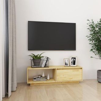 vidaXL vidaXL Mobile Porta TV 110x30x33,5 cm in Legno Massello di Pino