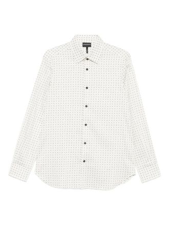 Emporio Armani logo-print long-sleeve shirt - Neutrals