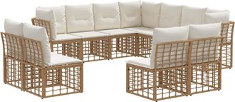 vidaXL Conjunto De Sof&aacute;s De Exterior Natural Poli&eacute;ster Vidaxl
