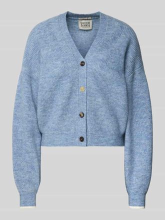 Scotch & Soda Oversized Strickjacke mit Knopfleiste in Hellblau, Gr&ouml;&szlig;e M
