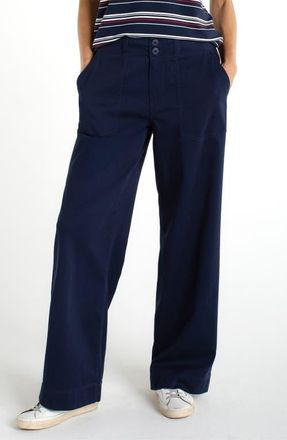 Liverpool L.A. Utility Patch Pocket Wide Leg Pants in Deep Midnight at Nordstrom, Size 14