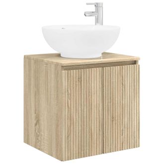 vidaXL Vanidad Con Lavabo De Pared Roble Sonoma 49,5 X 44,5 X 65 Cm Vidaxl