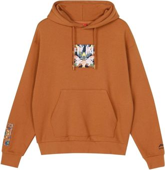 Li-Ning Paris fashion week Pattern Embroidered Hoodie Brown AWDQ625-2