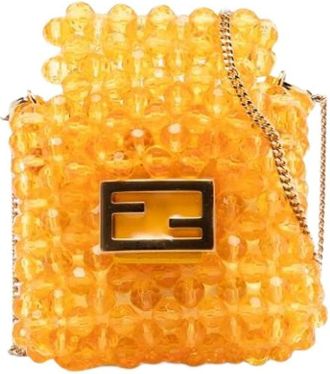 Fendi Pre-owned Mini Bags, female, Orange, Size: ONE SIZE Pre-owned Pico Baguette Bag