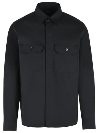 Ermenegildo Zegna Black Stretch Cotton Overshirt