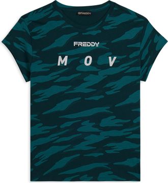 Freddy T-shirt camouflage con maniche ad aletta