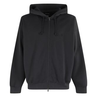 Yohji Yamamoto Zip-throughs, male, Black, M, Black Zip Hoodie Sweatshirt with Logo