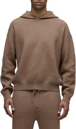 Hudson Cotton & Cashmere Double Knit Hoodie in Taupe at Nordstrom, Size Xx-Large