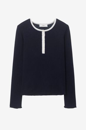 Dunst Top aus Woll-Mischjersey mit Rundhalsausschnitt