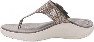 Aetrex Womens Donna T-Strap Sandal In Pewter Metallic