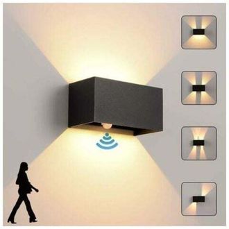 OEM Aplique De Pared Para Interior Y Exterior Con Sensor De Movimiento, Moderno Aplique Led De 24 W, Resistente Al Agua Ip65, Luz Blanca C&aacute;lida De 3000 K,