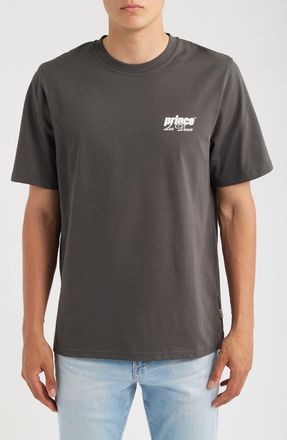 Les Deux x Prince Organic Cotton Graphic T-Shirt in Raven Grey at Nordstrom, Size Xx-Large