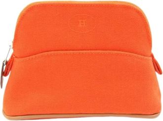 Herm&egrave;s Pre-owned Canvas Pouch - Dames - Vintage Accessoires - Oranje - ONE Size - Katoen - Vintage