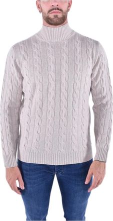 KANGRA Truien & Vesten, Heren, Beige, XL, Wol, Gevlochten Fantasie Coltrui