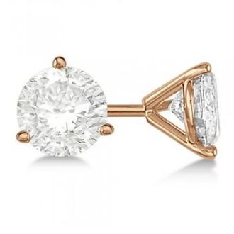 Allurez 0.75ct. 3-Prong Martini Moissanite Stud Earrings 14kt Rose Gold (F-G, VVS1)
