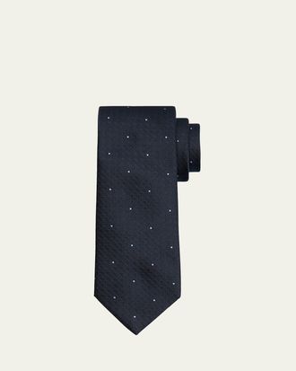 Brioni Mens Geometric Jacquard Silk Tie