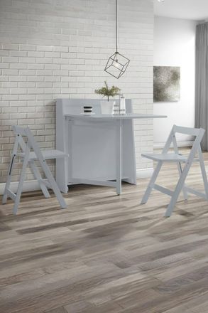 Julian Bowen Helsinki 2 Seater Compact Drop Leaf Dining Set with Folding Chairs in Light Grey