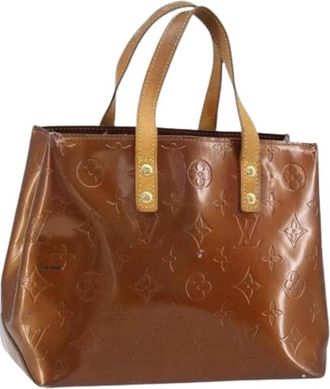 Louis Vuitton Pre-owned Vintage Handtas van Lakleer - Dames - Vintage Handtas - Bruin - ONE Size - Leer - Vintage
