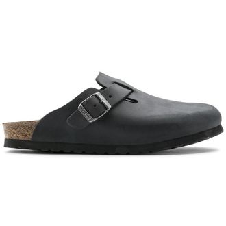 Birkenstock Boston - Dames - Slip ons - Zwart - 41 EU - Leer - Schoenen