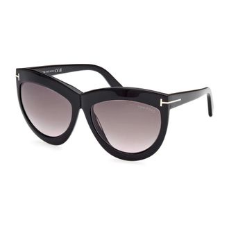Tom Ford Sunglasses, female, Black, Size: 59 MM Oval Black Sunglasses