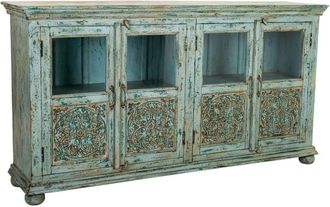 Wanderlust Deco Aparador de madera azul 170x40x90 cm