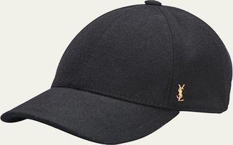 Saint Laurent YSL Wool Felt Baseball Cap