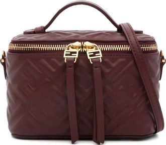 Fendi Vanity leren mini-tas met FF-logo - Rood