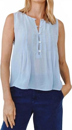 Bella Dahl Sleeveless Pintuck Pullover Top In Soft Sky